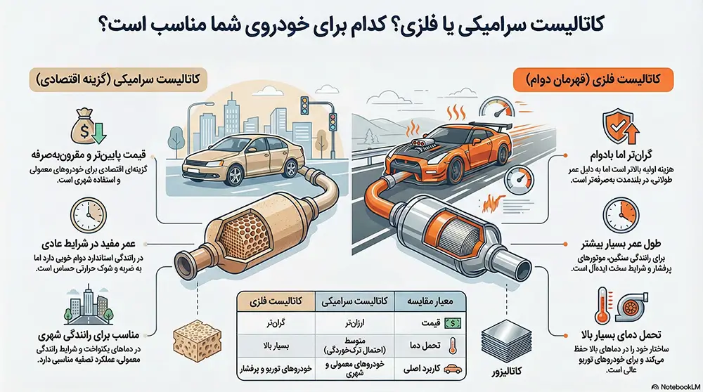 تفاوت های کاتالیست سرامیکی و فلزی